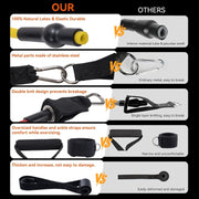 Resistance Bands Workouts Set for Men and Women with Handles - Heavy Duty 150lbs, 11 Piece Elastic Tube Kit for Gym & Home, Strength Training, Yoga, Pilates Therapy for Legs, Chest Power Systems