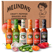 Melinda’s Pepper Sauce Challenge Collection - Extra Spicy Gourmet Hot Sauce Gift Set - Includes Jalapeño, Extra Hot Habanero, Chipotle, Red Savina, Ghost, Scorpion - 5 oz, 6 Pack
