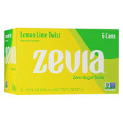 Zevia Zero Calorie Soda, Lemon Lime Twist, 12 Ounce Cans (Pack of 6)