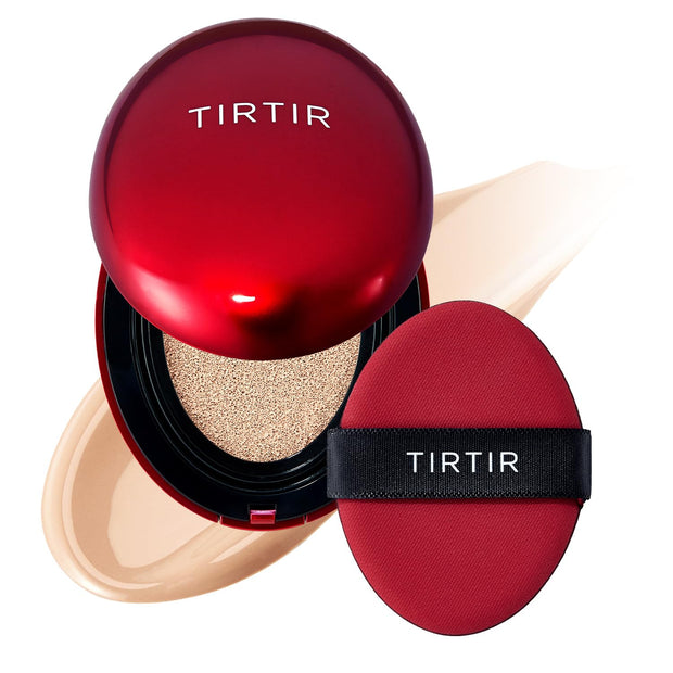 TIRTIR Mask Fit Red Cushion Foundation | Full coverage, Weightless, Skin fit, Satin Glow Finish, Korean Makeup, beauty, Tattoo cover up, Buildable (#29N Natural Beige, 0.63 Fl Oz)