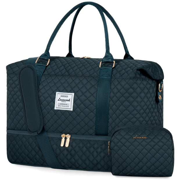 LOVEVOOK Travel Duffle Bag,Weekender Bags for Women with Shoe Compartment，Carry on Overnight Bag with Toiletry Bag,Gym Duffel Bag with Wet Pocket, Hospital Bags for Labor and Delivery