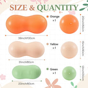 Jexine 3-Piece Anti-Burst Peanut Shape Ball Set - Exercise Yoga Balance Stability Ball for Kid Therapy, Pregnancy, and Home Gym, Includes 1 Pump, 3 Size Options