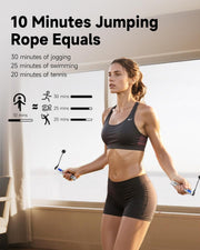 KINTHEA 2 in 1 Smart Jump Rope with Counter and LED Display, Cordless Jumping Rope with Counter for Women, Men, All Age, Adjustable Skipping Rope for Cardio Fitness in Limited Home Space & Outdoor