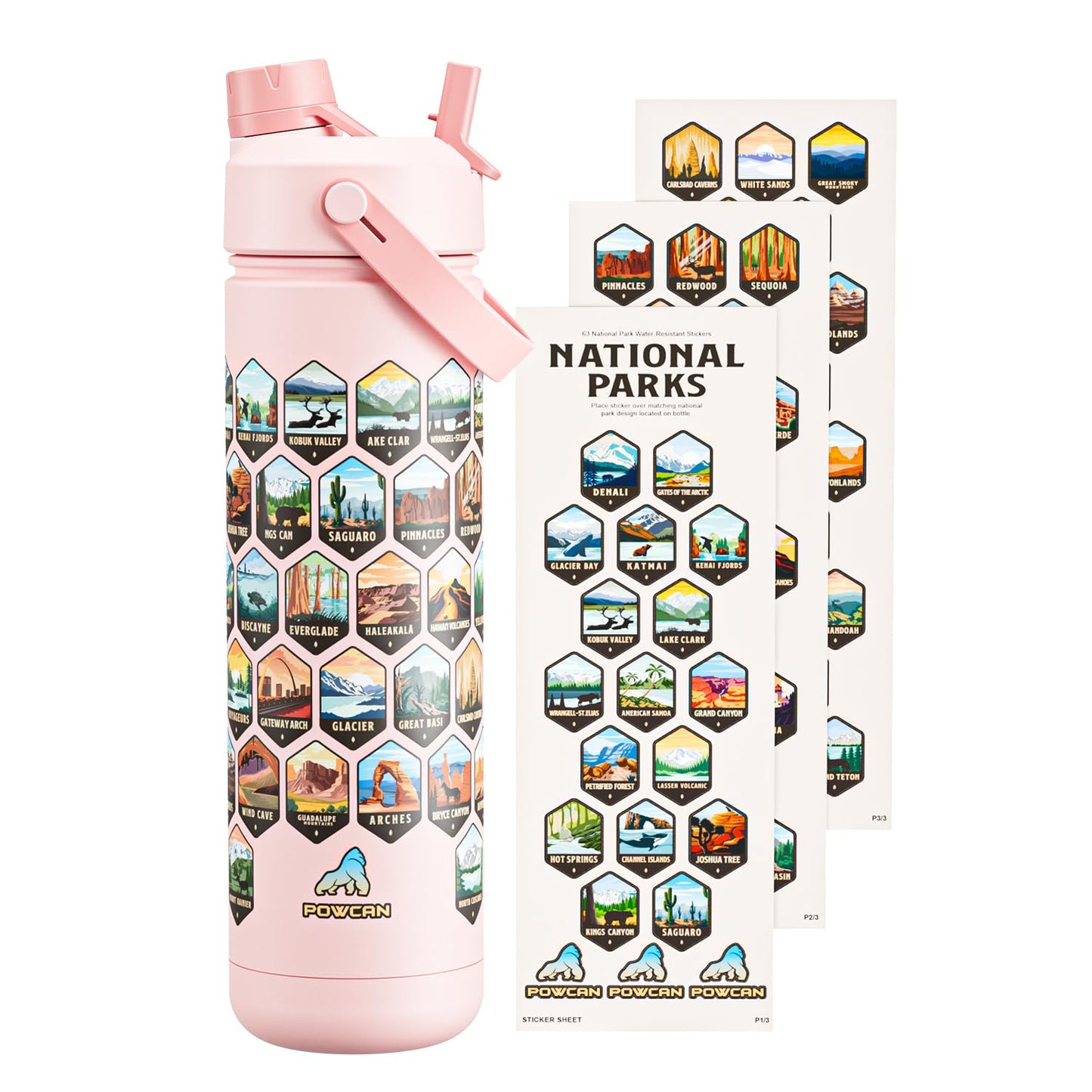 26 oz Insulated Water Bottle with 2-in-1 Straw and Spout Lid, Keep Cold 24H, Leak-Proof, Fits in Car Cup Holder, Stainless Steel Water Bottle for Sports, Travel, and School (Cotton Candy)