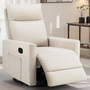 Recliner Chair for Living Room, Leather Home Theater Seating with Lumbar Support with Adjustable Backrest and Footrest, Modern Living Room Furniture with Padded Seat Backrest, Black