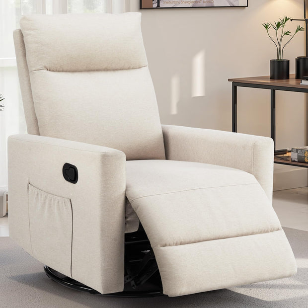 Recliner Chair for Living Room, Leather Home Theater Seating with Lumbar Support with Adjustable Backrest and Footrest, Modern Living Room Furniture with Padded Seat Backrest, Black