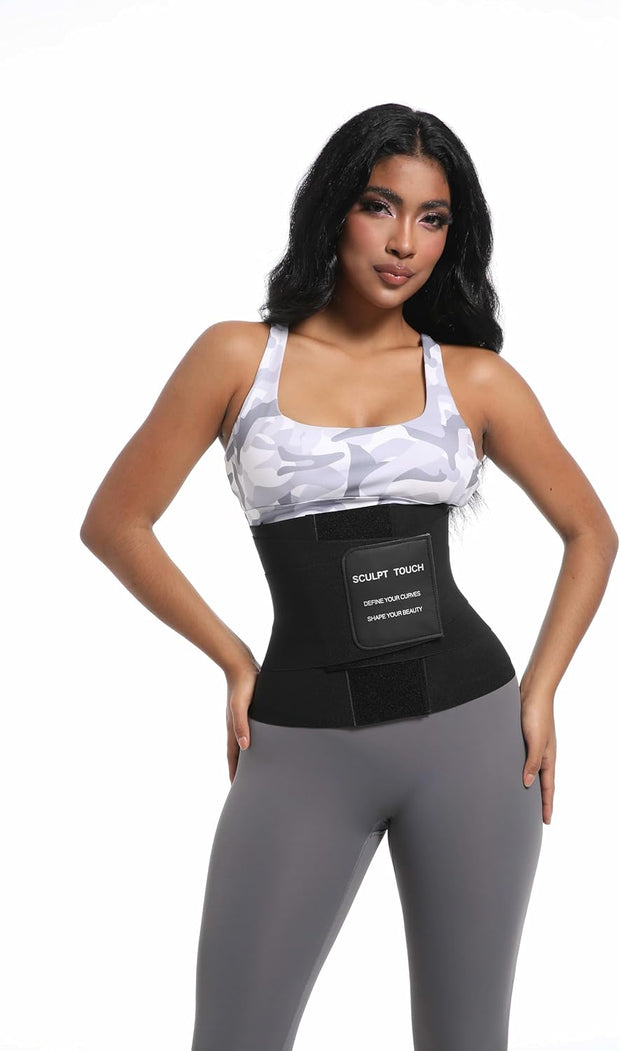 Women's Waist Trainer Corset, Tummy Control Shapewear Belt for Workout, Black