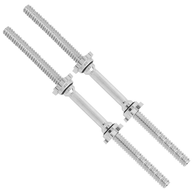 Yes4All Pair of Threaded Dumbbell Handles 14/16/18/24 inch, Chrome/Rubber Grip, Fit 1” Plates, Weight Bar Connector