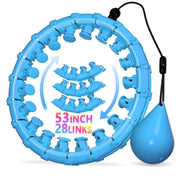 Weighted Hula Infinity Fitness Hoop for Adult Weight Loss, 2 in 1 Smart Fitness Workout Hula Circle Hoops with 28 Links(53 Inch), Exercise Fit Hoop Suitable for Women and Beginners