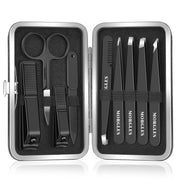 MORGLES Tweezers Set, Professional Nail Clippers and Tweezer Kit for Women and Men with Leather Travel Case, 9 Pack