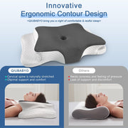 Pain Relief Cervical Pillow for Neck Support,Adjustable Ergonomic Pillow Cozy Sleeping,Odorless Orthopedic Memory Foam Pillows,Contour Bed Pillow for Side Back Stomach Sleeper