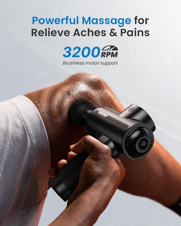 RENPHO Massage Gun Deep Tissue with Heat and Cold Head, Handheld Muscle Massager Therapy with Carry Case, Percussion Body Masajeador for Men Women Athletes Back Upgrade, Active Thermacool