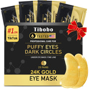 Under Eye Patches (24 Pairs) - 24K Gold Eye Masks Enriched with Abundant Collagen | Diminish Dark Circles and Puffiness | Anti-Aging, Smooth Fine Line, Nourish Skin - Gifts for Women Skin Care