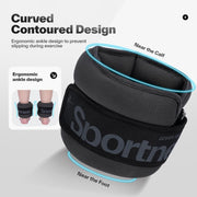 Sportneer Ankle Weights 0.5/1/2/3/5 LBS 1 Pair Wrist Leg Arm Weights for Women Men Kids Child with Adjustable Straps, Strength Weighted for Jogging Running Walking Fitness Gym Workout