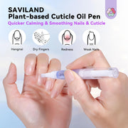 SAVILAND Soothing Cuticle Oil Pen: 6Pcs Plant-Based Nail Oil with Aloes Vitamin E Nail Strengthener Refreshing Nail Growth Serum Cuticle Softener for Moisturizing Repairing Dryness Redness Peeling