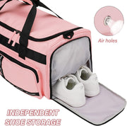 MAXTOP Gym Bag for Women Men Travel Duffle Bag Large Capacity Carry On Weekender Overnight Bag With Shoe Compartment Gym Tote Dry Wet Separation Duffel Bag for Travel