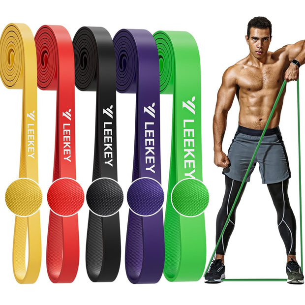 LEEKEY Resistance Bands, Exercise Bands with Handles,Pull Up Assist Bands - Band Set with Door Anchor - Bands for Working Out,Band for Men and Women Fitness Training, Physical Therapy,Home Workouts