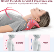 Neck and Shoulder Relaxer with Upper Back Massage Point, Cervical Traction Device Neck Stretcher for TMJ Pain Relief and Cervical Spine Alignment Chiropractic Pillow (Grey)