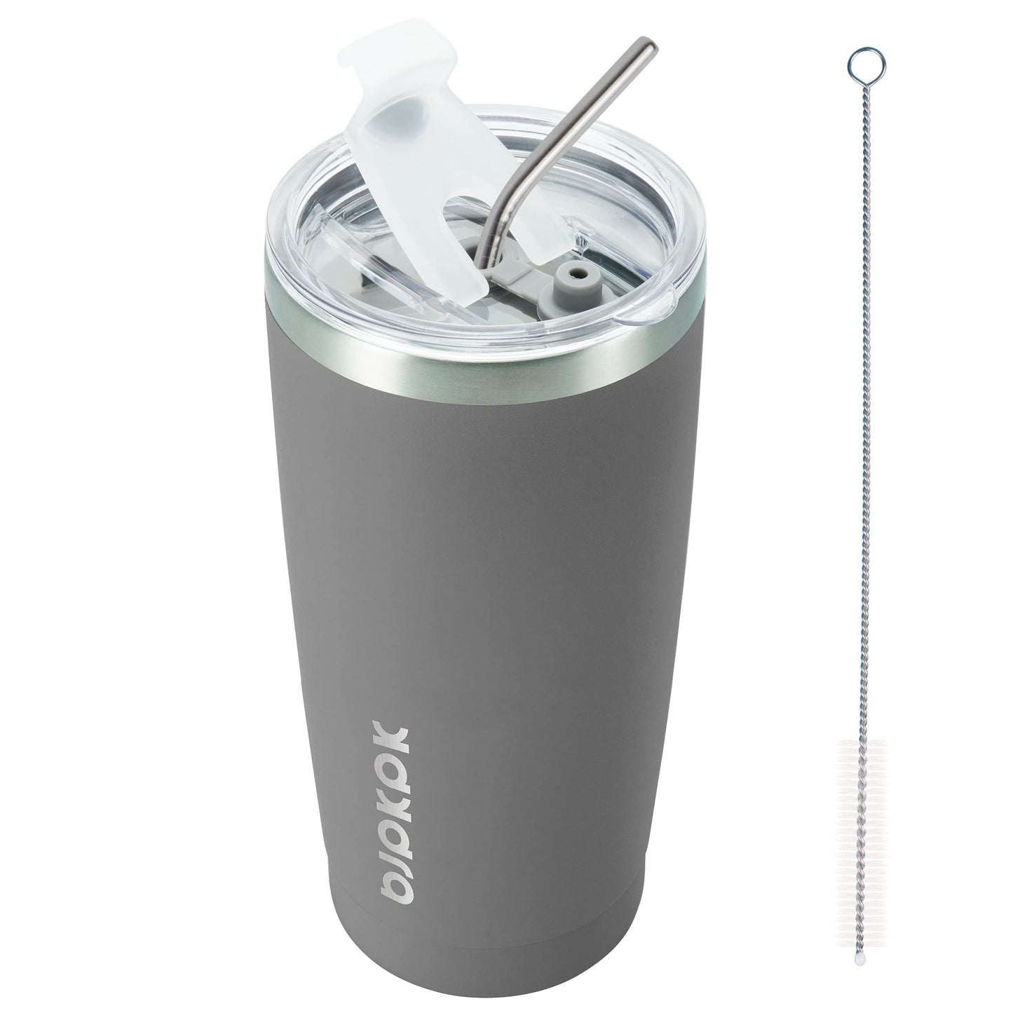 BJPKPK Insulated Stainless Steel Tumbler, Coffee Cup with Lid and Straw, Double Wall Vacuum Travel Mug, Powder Coated Leakproof Tumbler Cup,Oasis
