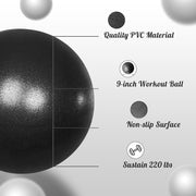 Small Pilates Ball 9 Inch Small Exercise Ball Mini Workout Yoga Balls for Gym Yoga, Core Training, Fitness, Workout, Stability, Improves Balance