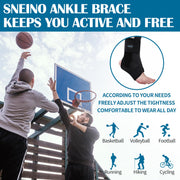 SNEINO Ankle Brace for Women & Men - Ankle Support Brace for Sprained Ankle, Ankle Stabilizer for Achilles, Tendon, Sprain, Injury Recovery, Lace up Ankle wrap for Running, Basketball, Volleyball (Medium)