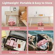 Lightweight Adjustable Dumbbell Kettlebell Set - 4 in 1 Free Weight Set with Kettlebell Grip Converter, Each 2.2 3.3 4.4 5.5lb Quick Change Weight Women Dumbbell Set for Small Spaces Home Gym