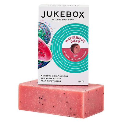 JUKEBOX Soap, Watermelon Disco, Natural Bar Soap for Women, Cold Process, Heavy Scrub, Bath Soap,No Harmful Ingredients, All Skin Types, Watermelon,Cantaloupe, Agave-a Dr. Squatch Brand-4.5oz