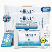 SONO Disinfecting Wipes - 60 Count (Pack of 3) + Sanitizer, Travel Size, Alcohol-Free, No Bleach, Medical-Grade, Multi-Surface Cleaning for School, Office, and On-The-Go