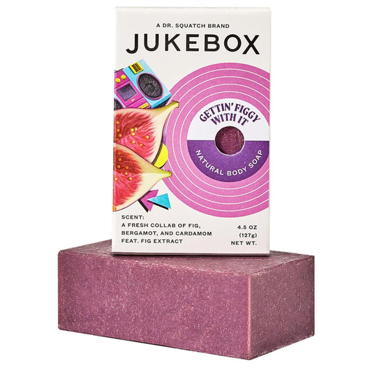 JUKEBOX Soap, Gettin' Figgy With It, Natural Bar Soap for Women, Cold Process, Bath Soap with No Harmful Ingredients,Created for All Skin Types, Fig,Bergamont,Cardamom Scents-a Dr. Squatch Brand-4.5oz