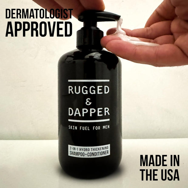 RUGGED & DAPPER 2-in-1 Mens Shampoo and Conditioner - Biotin Hair Thickening Shampoo for Men - SLS-free and Paraben-Free