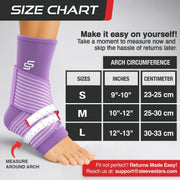 Sleeve Stars Ankle Brace for Women & Men, Ankle Wrap for Sprain, Compression Sleeve for Plantar Fasciitis Relief, Easy Customizable Support: w/ Removable Strap (Single/M:10"-12"/Black)