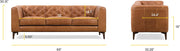 POLY & BARK Essex Sofa in Full-Grain Pure-Aniline Italian Tanned Leather in Cognac Tan