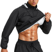 Junlan Sauna Jacket for Men Sweat Jacket Zipper Hoodie Sauna Suit for Workout