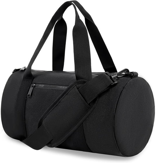 Small Gym Bag Duffel Bag for Women Men Fitness Sports Bag Workout Adjustable Detachable Shoulder Strap Lightweight Carry on Travel Duffle Bag (Black, 15" / Mini / 12L)