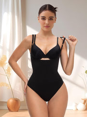 SHAPERX Open Bust Shapewear Tummy Control Bodysuits for Women Seamless Compression High Waisted Body Shaper