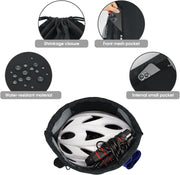 WANDF Drawstring Backpack Sports Gym Sackpack with Mesh Pockets Water Resistant String Bag for Women Men(Black)