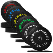Olympic Barbell 2-Inch Rubber Bumper Plate Weight Set for Strength Training, Multiple Options
