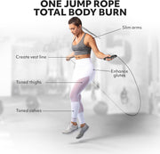 Jump Rope – Speed Jump Rope with Ball Bearings and Adjustable Cable – Jumping Cable for Men, Women, Kids – Ideal for Box, Sports, Cardio, Training – Tangle-Free Jumping and Memory Foam Handle