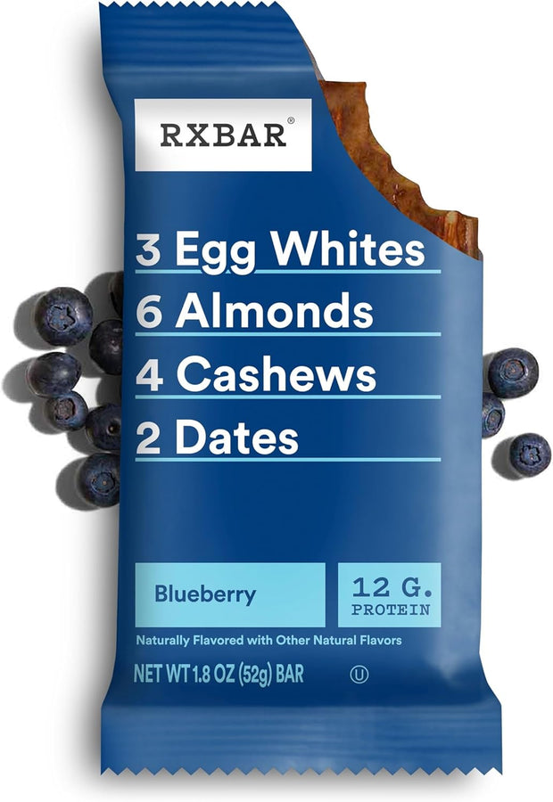 RXBAR Protein Bars, Protein Snack, Snack Bars, Blueberry, 22oz Box (12 Count)