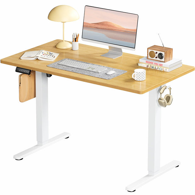 Simple Deluxe Electric Standing Desk, Standing Desk Adjustable Height, 24x40 Inches Sit Stand up Desk, Ergonomic Rising Computer Table with Memory Preset, Rustic Brown