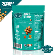 Saffron Road Roasted and Crunchy Sea Salt and Cracked Pepper Chickpeas | High Protein Snacks | Gluten-free, Vegan, Non-GMO, and Certified Halal and Kosher | 5.4oz Pouch | Pack of 6