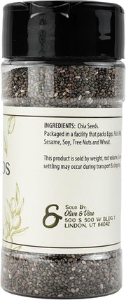 Olive & Vine Chia Seeds, Nutty Flavor, for Smoothies & Baking, Rich Tradition, Authentic Taste, for Global Recipes (2.88 Ounce)