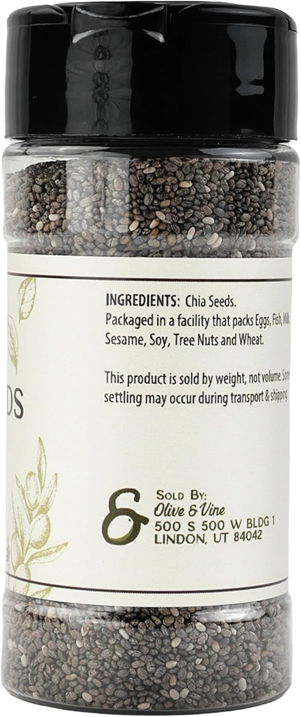 Olive & Vine Chia Seeds, Nutty Flavor, for Smoothies & Baking, Rich Tradition, Authentic Taste, for Global Recipes (2.88 Ounce)