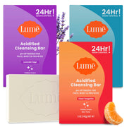Lume Acidified Body Cleansing Bar - 24 Hour Odor Control - Removes Odor Better than Soap - Moisturizing Formula - Formulated Without SLS or Parabens - OB/GYN Developed - 5 ounce (Unscented)