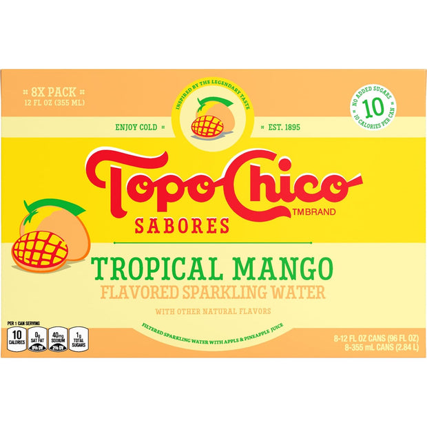 Topo Chico Sabores Tropical Mango 12oz 8pk