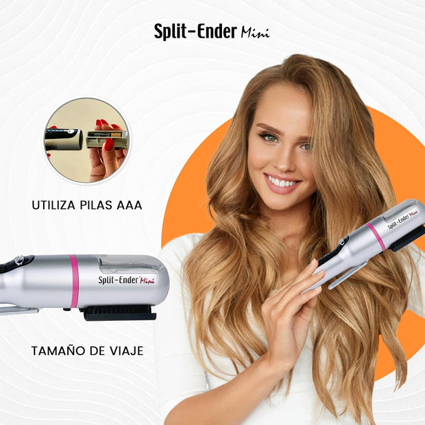 Split Ender Mini – Original Cordless Split End Hair Trimmer for Dry, Damaged, Brittle, Broken, Curly, Frizzy, or Straight Hair – Battery Operated (3 AAA) – at Home Hair Care & Styling Tool – Pink