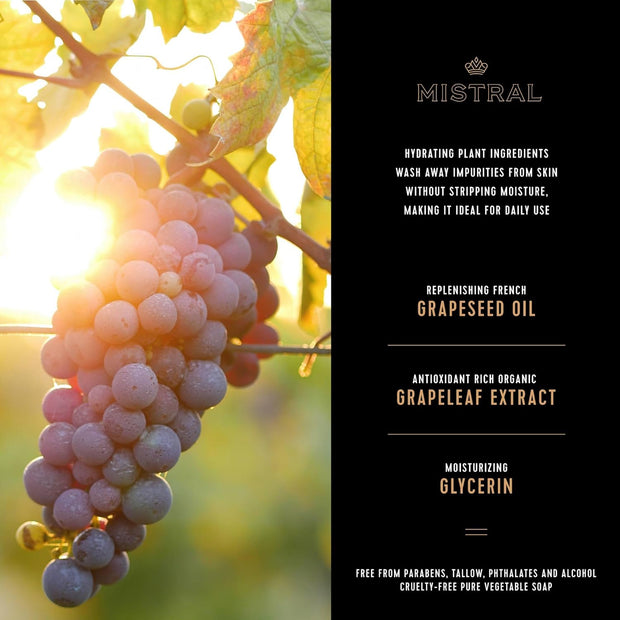 Mistral Cedarwood Marine Luxury Bar Soap for Men | Men’s Natural Soap Bar | Paraben, Phthalates Free | Moisturizing & Triple-Milled Natural Soap for Men - Made in France | Large, 8.8 oz