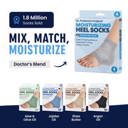 Dr. Frederick's Original Moisturizing Heel Socks for Cracked Heel Treatment - 2 Pairs - Stop Cracked Heels in Their Tracks