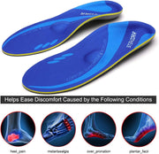 STSVZORR 220 lbs+ High Arch Support Insert Metatarsal Pad Pain Relief Men Women Plantar Fasciitis Insole Orthotic Flat Feet Heel Spur Comfort Standing All Day, Work Boots Shoe Insole
