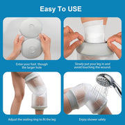 Waterproof Knee Cast Cover for Shower,Watertight Cast Bag Covers- Shower Protector for Knee Replacement Surgery, Wound, Burns Reusable